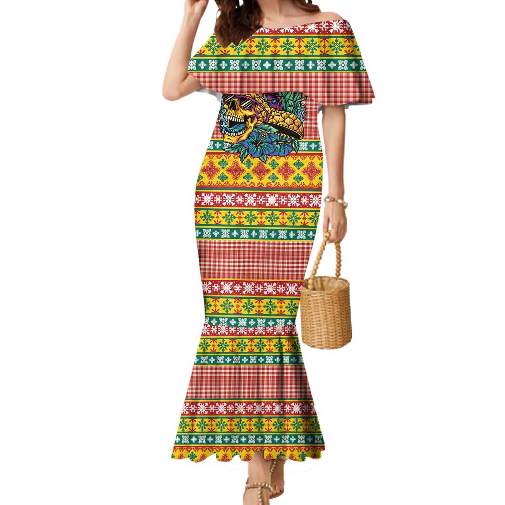 Hawaiian Pineapples Skull Mermaid Dress Mele Kalikimaka Palaka Quilt Pattern - Polynesian Pride
