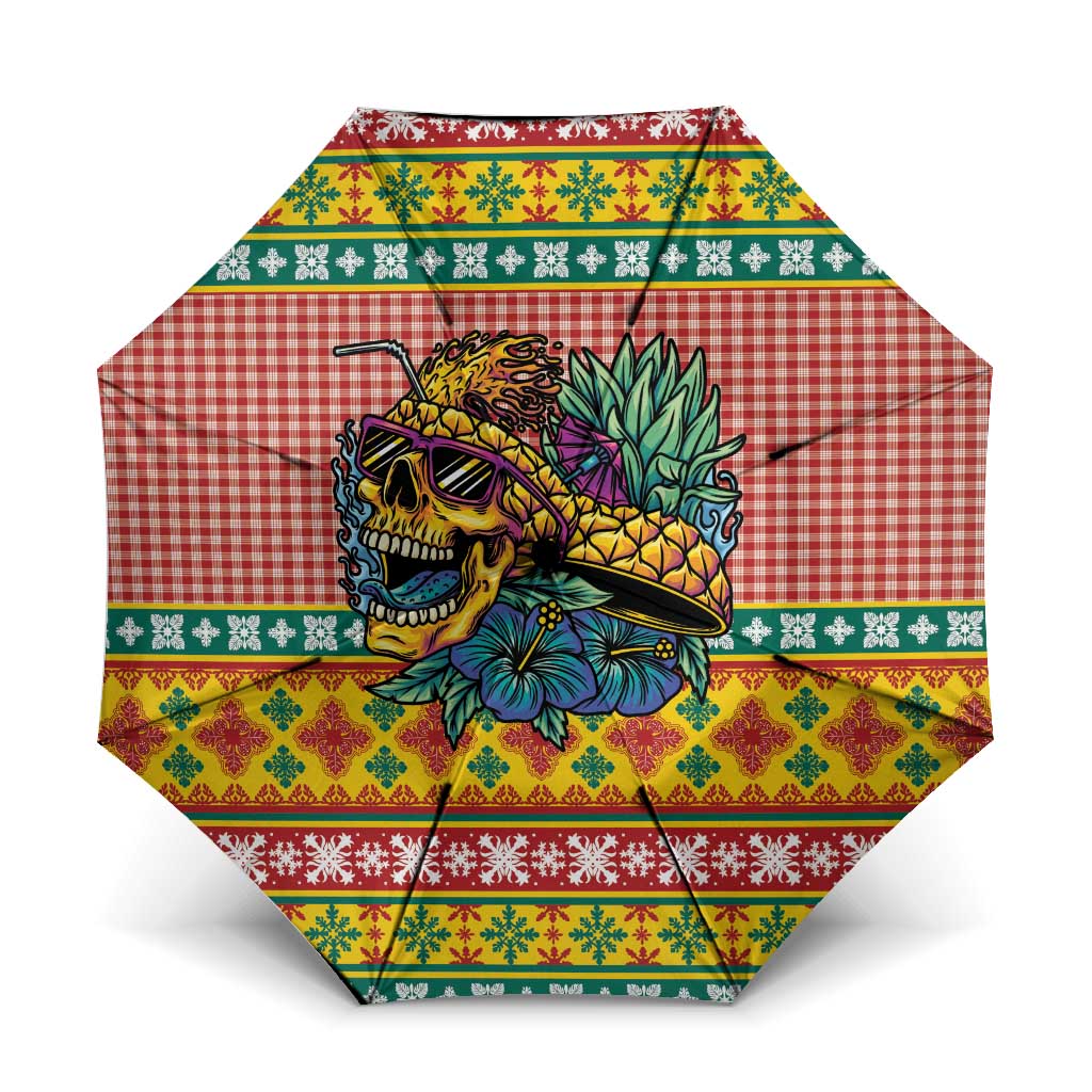 Hawaiian Pineapples Skull Umbrella Mele Kalikimaka Palaka Quilt Pattern - Polynesian Pride