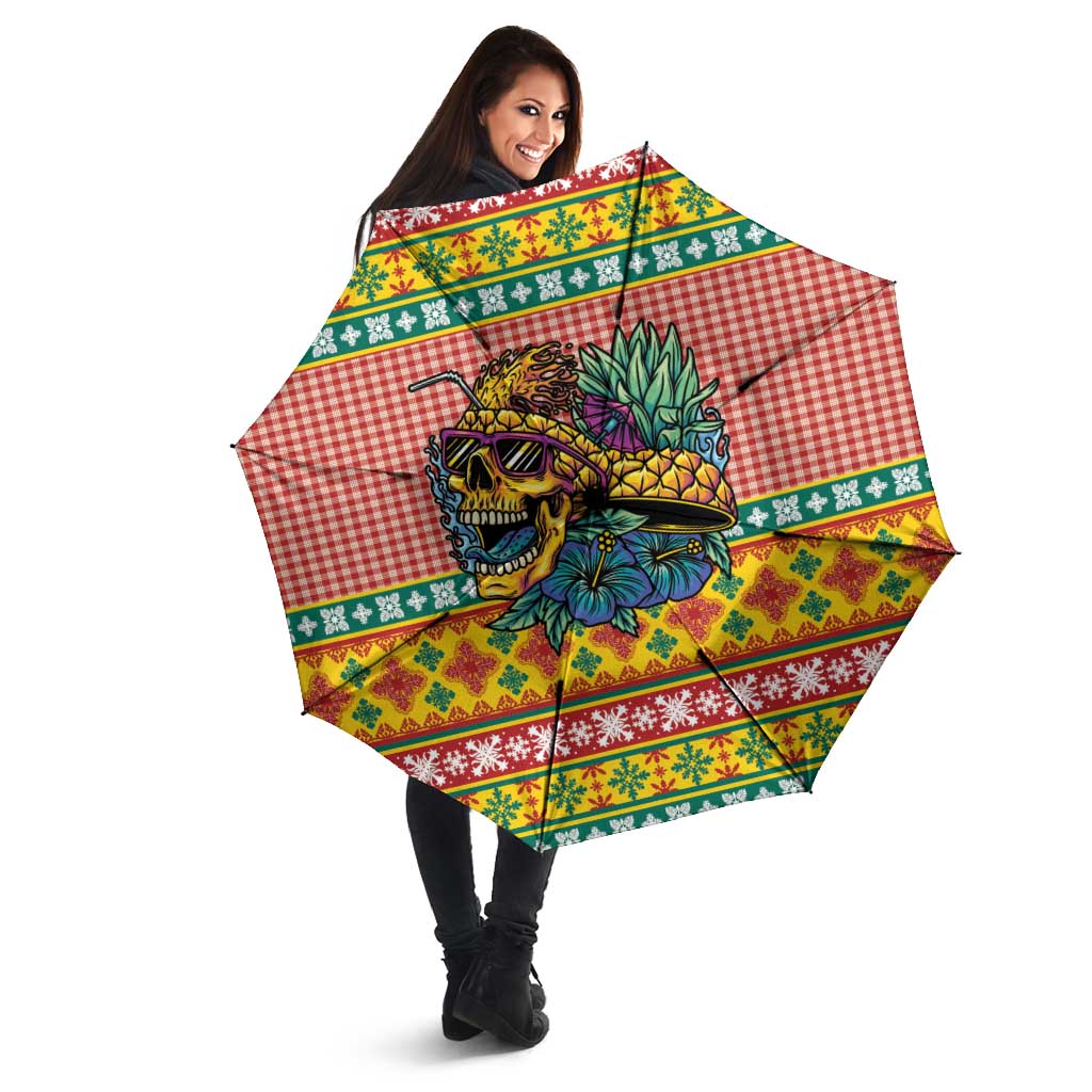 Hawaiian Pineapples Skull Umbrella Mele Kalikimaka Palaka Quilt Pattern - Polynesian Pride