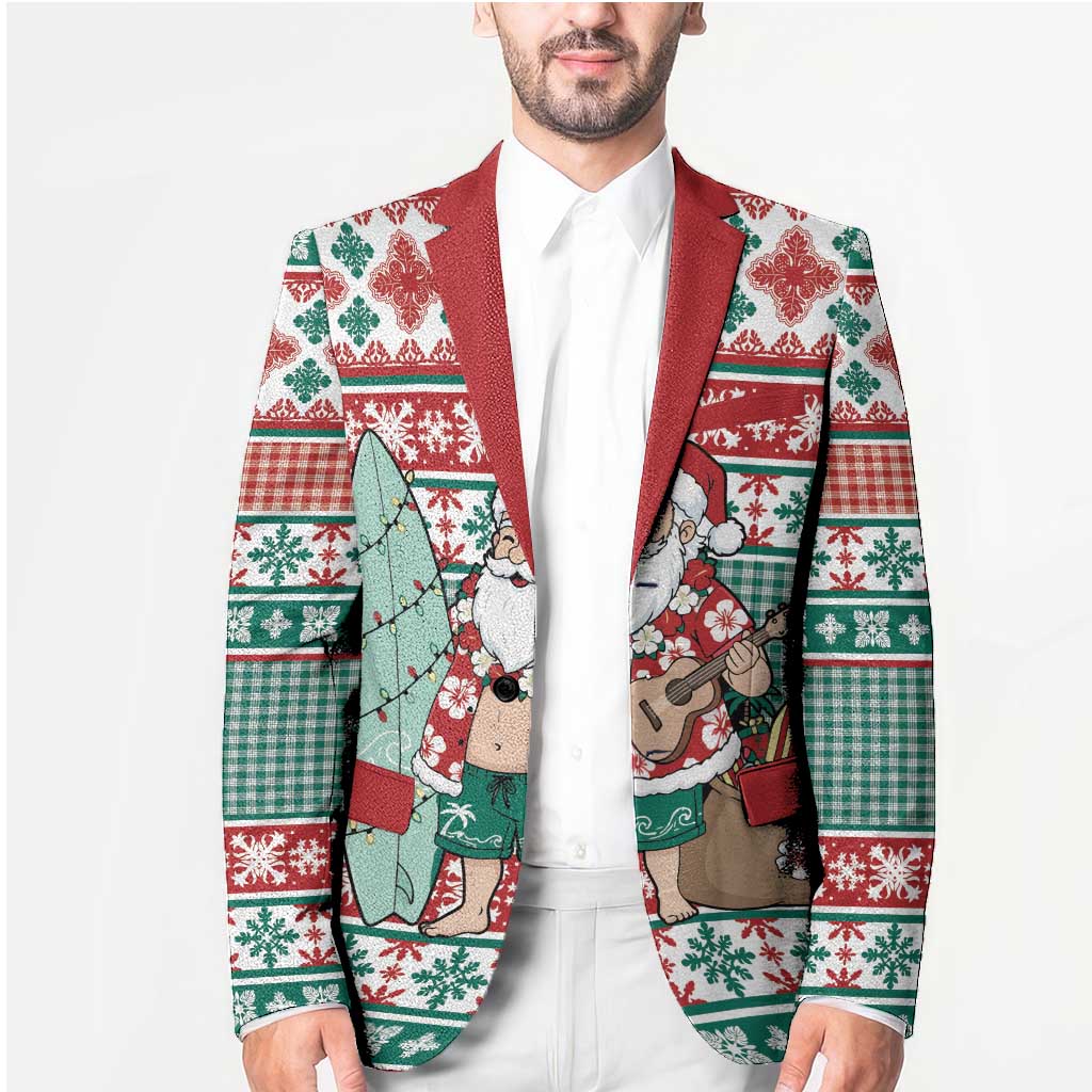 Hawaiian Funny Santa Surf Blazer Mele Kalikimaka Palaka Quilt Pattern - Polynesian Pride