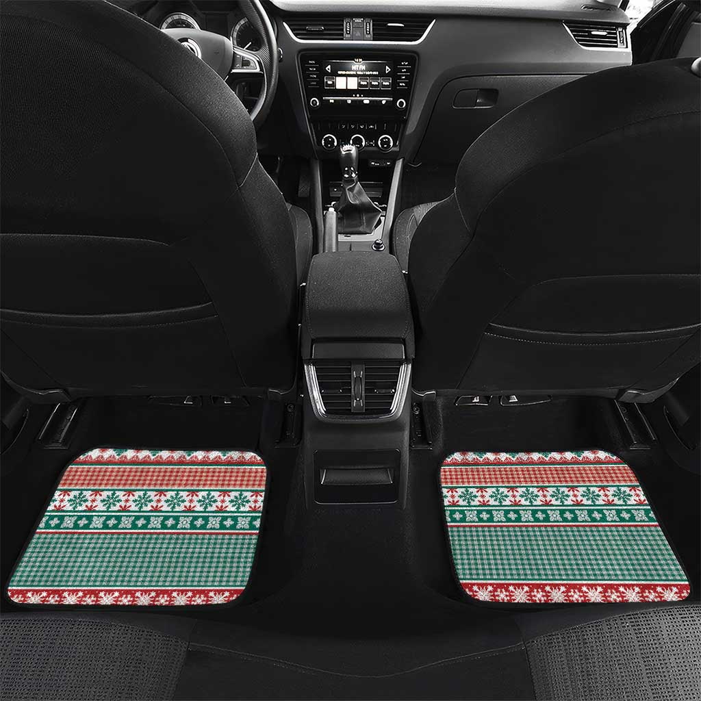 Hawaiian Funny Santa Surf Car Mats Mele Kalikimaka Palaka Quilt Pattern - Polynesian Pride