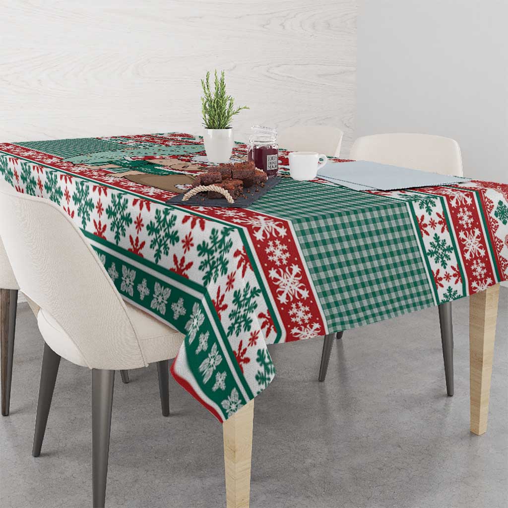 Hawaiian Funny Santa Surf Tablecloth Mele Kalikimaka Palaka Quilt Pattern - Polynesian Pride