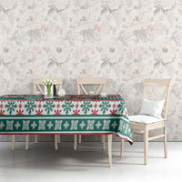 Hawaiian Funny Santa Surf Tablecloth Mele Kalikimaka Palaka Quilt Pattern - Polynesian Pride