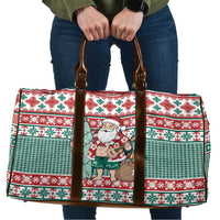 Hawaiian Funny Santa Surf Travel Bag Mele Kalikimaka Palaka Quilt Pattern - Polynesian Pride