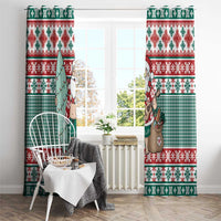 Hawaiian Funny Santa Surf Window Curtain Mele Kalikimaka Palaka Quilt Pattern - Polynesian Pride