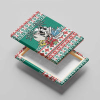 Hawaiian Skull Surfs Canvas Wall Art Mele Kalikimaka Palaka Quilt Pattern - Polynesian Pride