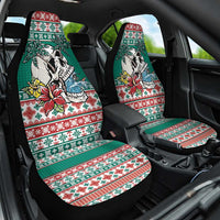 Hawaiian Skull Surfs Car Seat Cover Mele Kalikimaka Palaka Quilt Pattern - Polynesian Pride