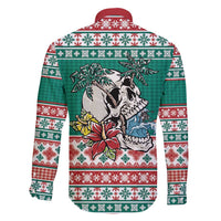 Hawaiian Skull Surfs Family Matching Puletasi and Hawaiian Shirt Mele Kalikimaka Palaka Quilt Pattern - Polynesian Pride