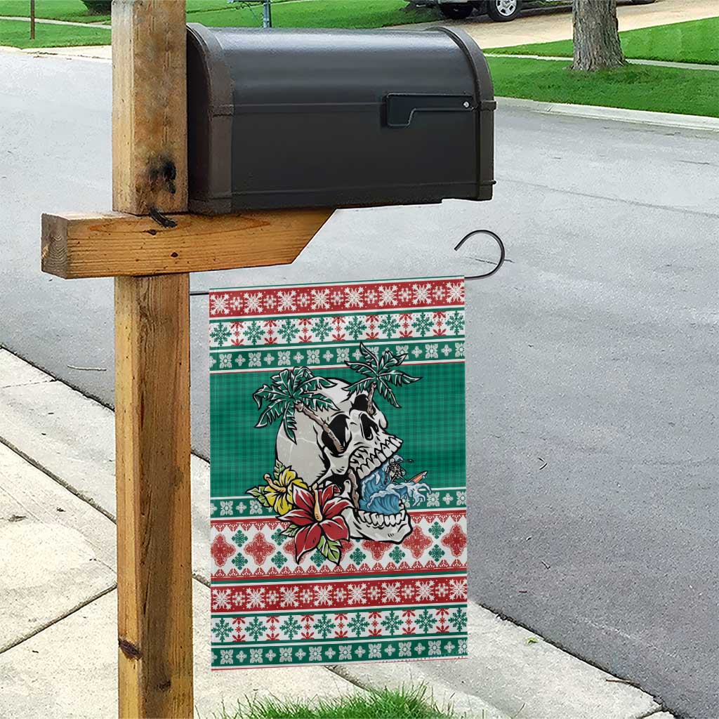 Hawaiian Skull Surfs Garden Flag Mele Kalikimaka Palaka Quilt Pattern - Polynesian Pride