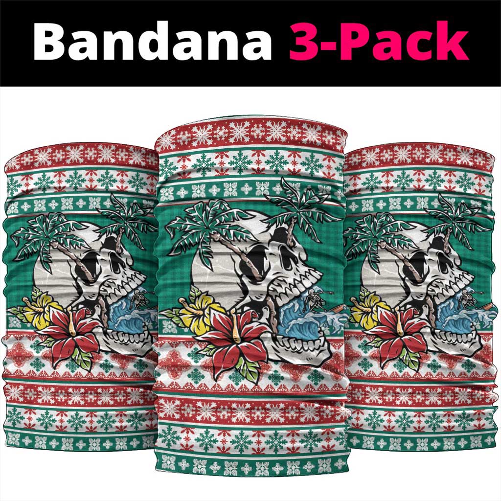 Hawaiian Skull Surfs Neck Gaiter Mele Kalikimaka Palaka Quilt Pattern - Polynesian Pride