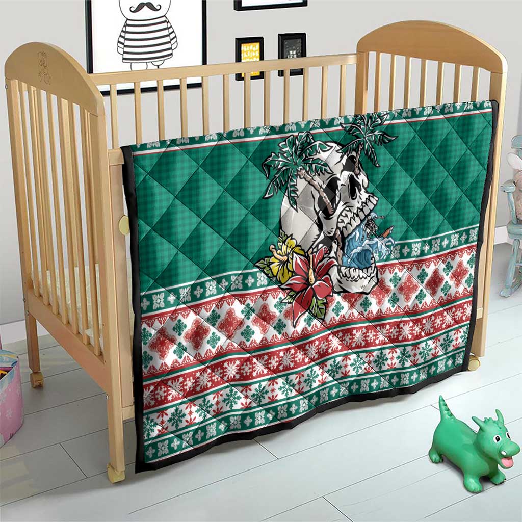 Hawaiian Skull Surfs Quilt Mele Kalikimaka Palaka Quilt Pattern - Polynesian Pride