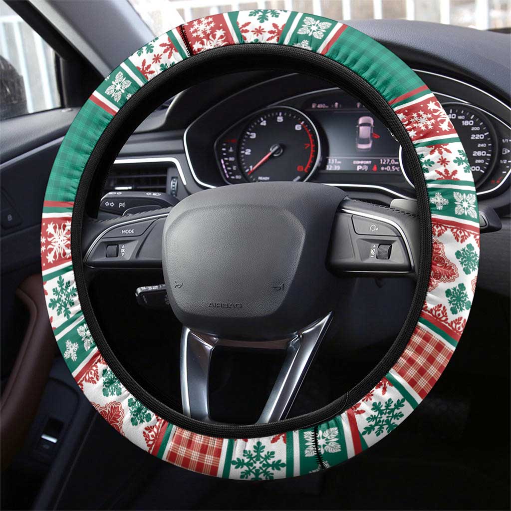 Hawaiian Skull Surfs Steering Wheel Cover Mele Kalikimaka Palaka Quilt Pattern - Polynesian Pride