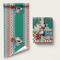 Hawaiian Skull Surfs Wrapping Paper Mele Kalikimaka Palaka Quilt Pattern - Polynesian Pride