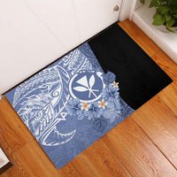 Aloha Vintage Hawaii Tribal Rubber Doormat Blue Style LT9 Blue - Polynesian Pride