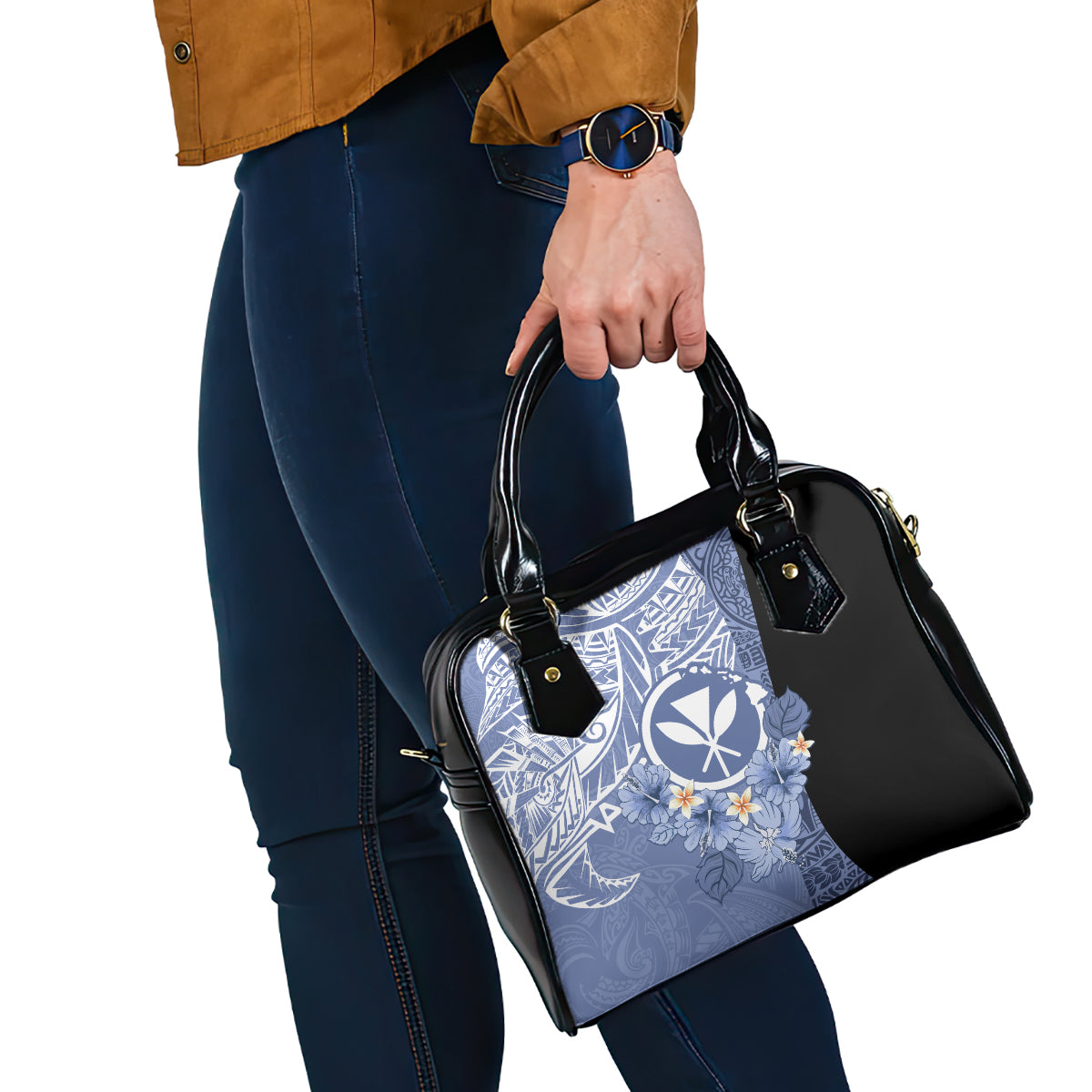 Aloha Vintage Hawaii Tribal Shoulder Handbag Blue Style LT9 - Polynesian Pride
