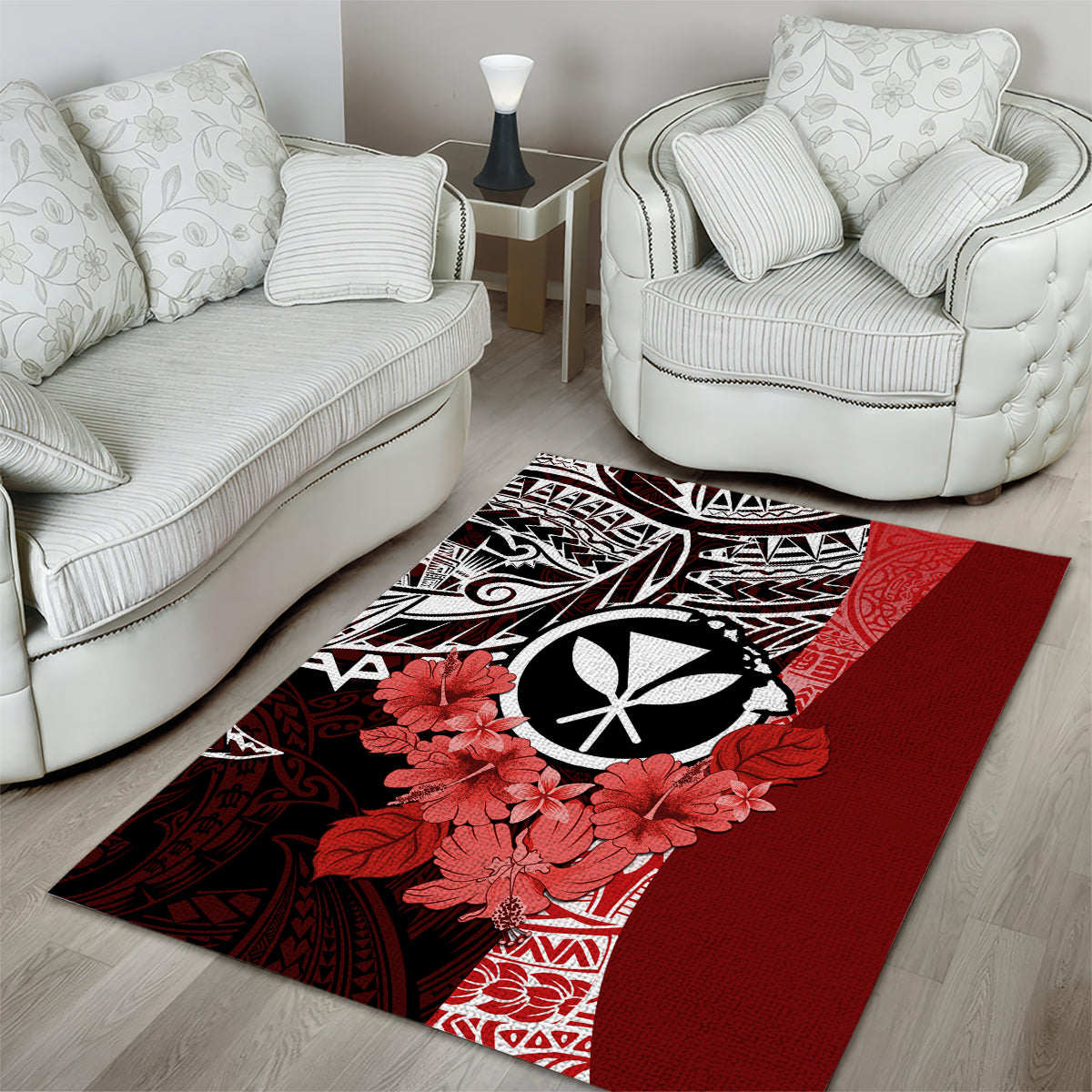 Aloha Vintage Hawaii Tribal Area Rug Red Style LT9 - Polynesian Pride