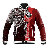 Aloha Vintage Hawaii Tribal Baseball Jacket Red Style LT9 Unisex Red - Polynesian Pride