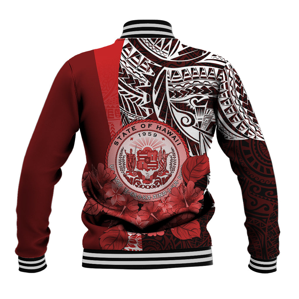 Aloha Vintage Hawaii Tribal Baseball Jacket Red Style LT9 - Polynesian Pride