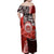 Aloha Vintage Hawaii Tribal Family Matching Off Shoulder Maxi Dress and Hawaiian Shirt Red Style LT9 - Polynesian Pride