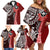 Aloha Vintage Hawaii Tribal Family Matching Off Shoulder Short Dress and Hawaiian Shirt Red Style LT9 - Polynesian Pride