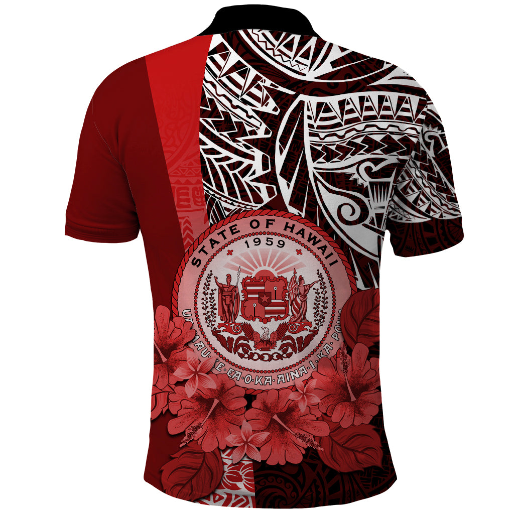 Aloha Vintage Hawaii Tribal Polo Shirt Red Style LT9 - Polynesian Pride