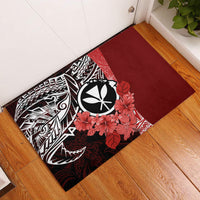 Aloha Vintage Hawaii Tribal Rubber Doormat Red Style LT9 Red - Polynesian Pride