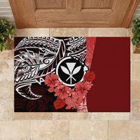 Aloha Vintage Hawaii Tribal Rubber Doormat Red Style LT9 - Polynesian Pride