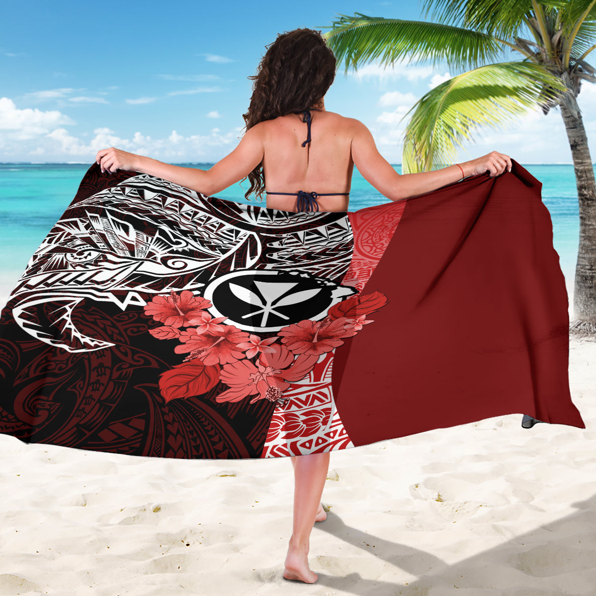 Aloha Vintage Hawaii Tribal Sarong Red Style LT9 - Polynesian Pride