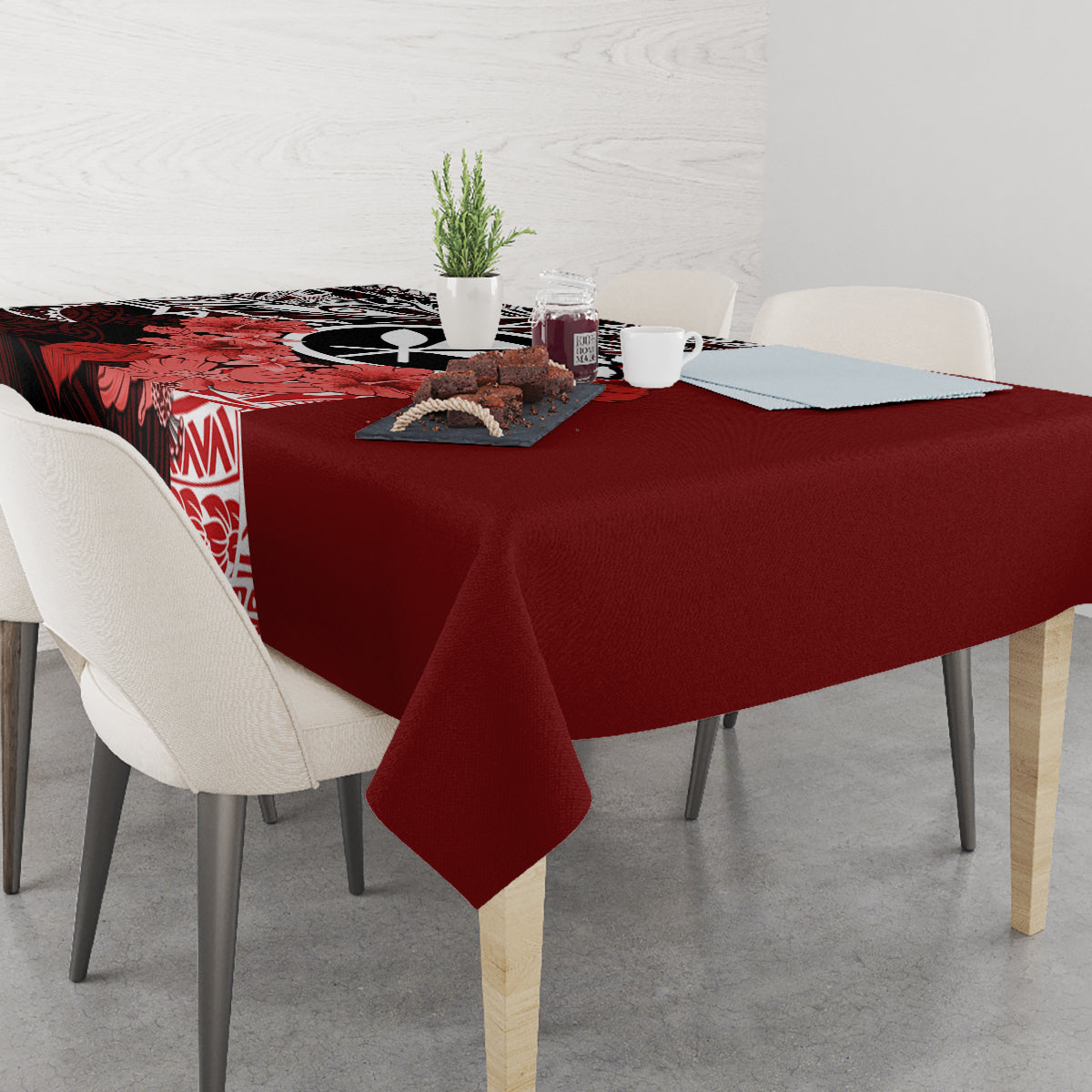Aloha Vintage Hawaii Tribal Tablecloth Red Style LT9 - Polynesian Pride