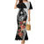 Hafa Adai Guam Family Matching Mermaid Dress and Hawaiian Shirt Tropical Flowers with Polynesian Pattern LT9 Mom's Dress Black - Polynesian Pride