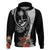 Hafa Adai Guam Hoodie Tropical Flowers with Polynesian Pattern LT9 Pullover Hoodie Black - Polynesian Pride