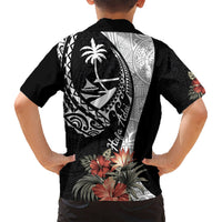 Hafa Adai Guam Kid Hawaiian Shirt Tropical Flowers with Polynesian Pattern LT9 - Polynesian Pride