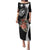 Hafa Adai Guam Puletasi Tropical Flowers with Polynesian Pattern LT9 Long Dress Black - Polynesian Pride