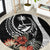 Hafa Adai Guam Round Carpet Tropical Flowers with Polynesian Pattern LT9 Black - Polynesian Pride