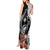 Hafa Adai Guam Tank Maxi Dress Tropical Flowers with Polynesian Pattern LT9 - Polynesian Pride