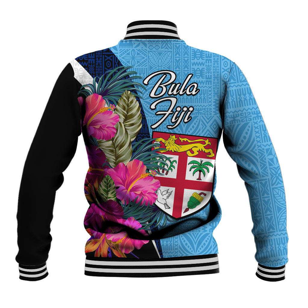 Bula Fiji Vintage Fijian Masi Pattern Baseball Jacket Blue Unique LT9 - Polynesian Pride