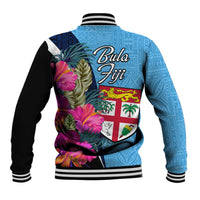Bula Fiji Vintage Fijian Masi Pattern Baseball Jacket Blue Unique LT9 - Polynesian Pride