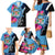 Bula Fiji Vintage Fijian Masi Pattern Family Matching Mermaid Dress and Hawaiian Shirt Blue Unique LT9 - Polynesian Pride