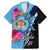 Bula Fiji Vintage Fijian Masi Pattern Family Matching Mermaid Dress and Hawaiian Shirt Blue Unique LT9 Dad's Shirt - Short Sleeve Blue - Polynesian Pride