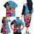 Bula Fiji Vintage Fijian Masi Pattern Family Matching Off Shoulder Long Sleeve Dress and Hawaiian Shirt Blue Unique LT9 - Polynesian Pride