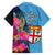 Bula Fiji Vintage Fijian Masi Pattern Family Matching Off Shoulder Short Dress and Hawaiian Shirt Blue Unique LT9 - Polynesian Pride