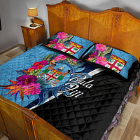 Bula Fiji Vintage Fijian Masi Pattern Quilt Bed Set Blue Unique LT9 - Polynesian Pride