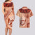 Vintage Tonga Kahoa Heilala Flower Couples Matching Long Sleeve Bodycon Dress and Hawaiian Shirt LT9 - Polynesian Pride