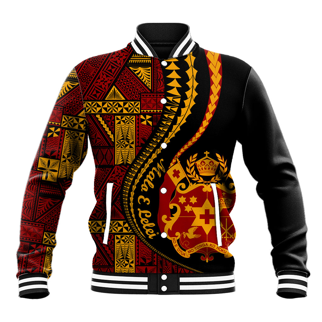 Vintage Tonga Malo E Lelei Ngatu Pattern Baseball Jacket LT9 Unisex Red - Polynesian Pride