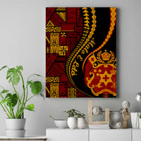 Vintage Tonga Malo E Lelei Ngatu Pattern Canvas Wall Art LT9 Red - Polynesian Pride