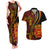 Vintage Tonga Malo E Lelei Ngatu Pattern Couples Matching Tank Maxi Dress and Hawaiian Shirt LT9 Red - Polynesian Pride