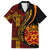 Vintage Tonga Malo E Lelei Ngatu Pattern Family Matching Off Shoulder Short Dress and Hawaiian Shirt LT9 Dad's Shirt - Short Sleeve Red - Polynesian Pride