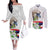 Philippines Eagle and Sampaguita Flowers Couples Matching Off The Shoulder Long Sleeve Dress and Long Sleeve Button Shirt Polynesian Pattern