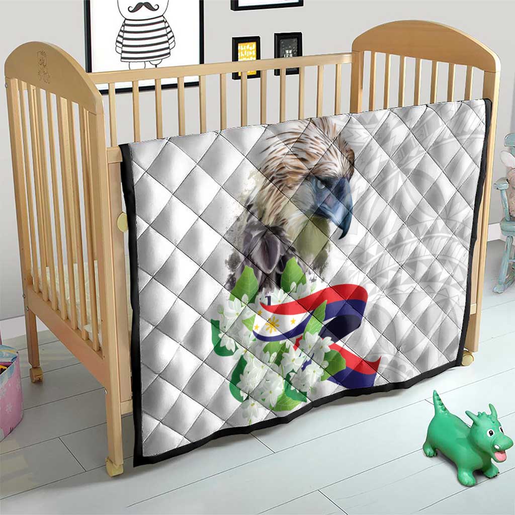 Philippines Eagle and Sampaguita Flowers Quilt Polynesian Pattern