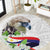 Philippines Eagle and Sampaguita Flowers Round Carpet Polynesian Pattern